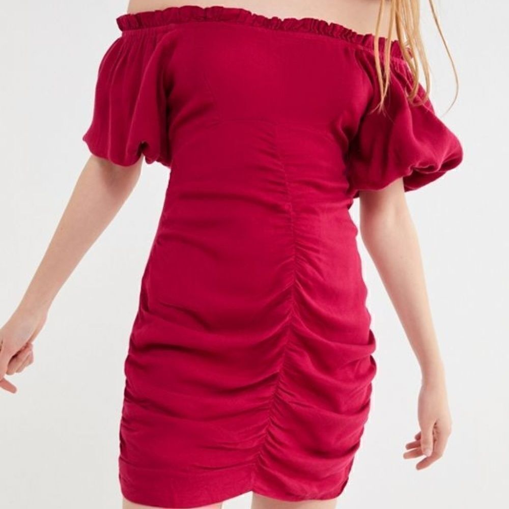 Urban Outfitters Hot Pink Ruched Dress